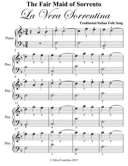 Fair Maid Of Sorrento La Vera Sorrentina Easiest Piano Sheet Music Page 2