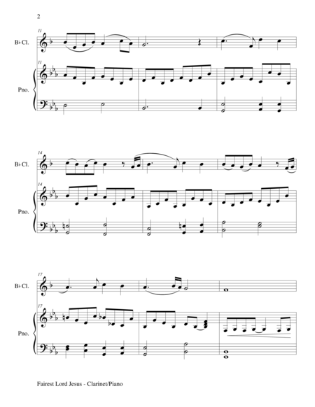 Fairest Lord Jesus Bb Clarinet Piano And Clar Part Page 2