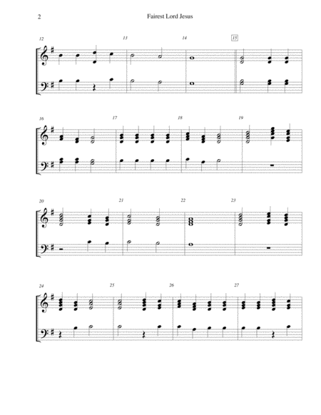 Fairest Lord Jesus For 3 Octave Handbell Choir Page 2