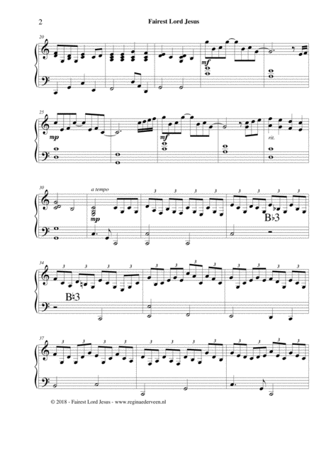 Fairest Lord Jesus Lever Harp Solo Page 2