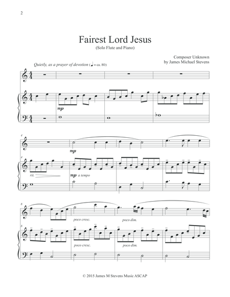 Fairest Lord Jesus Piano Flute Page 2