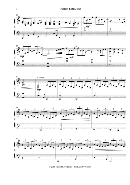 Fairest Lord Jesus Piano Solo Page 2