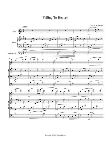 Falling To Heaven An Original Song For Piano And Flute With An Optional Cello Part Page 2