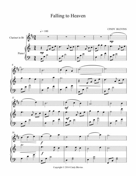 Falling To Heaven For Piano And Clarinet Page 2