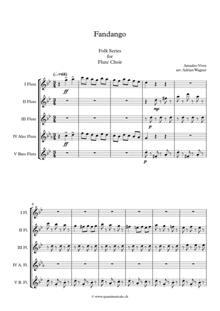 Fandango Amadeo Vives Flute Choir Arr Adrian Wagner Page 2