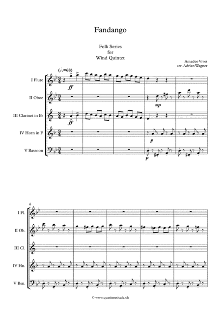 Fandango Amadeo Vives Wind Quintet Arr Adrian Wagner Page 2