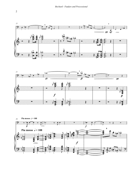 Fanfare And Processional For Trombone And Piano Page 2