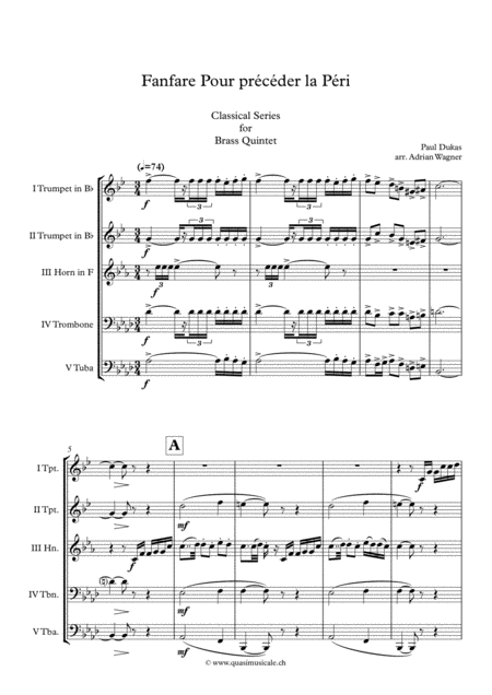 Fanfare Pour Prcder La Pri Brass Quintet Arr Adrian Wagner Page 2