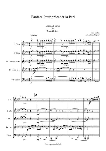 Fanfare Pour Prcder La Pri Wind Quintet Arr Adrian Wagner Page 2