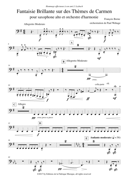 Fantaisie Brillante Sur Des Thmes De Carmen For Alto Saxophone And Concert Band Tuba Part Page 2