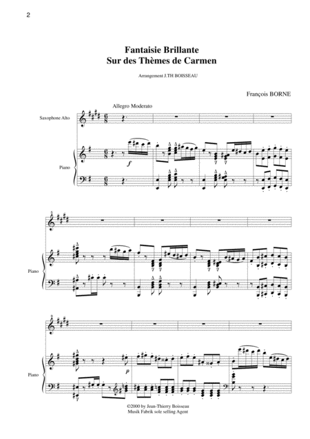 Fantaisie Brillante Sur Des Thmes De Carmen For Alto Saxophone And Piano Page 2