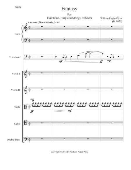 Fantasy For Trombone Harp And String Orchestra Page 2