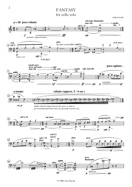 Fantasy For Unaccompanied Cello Page 2