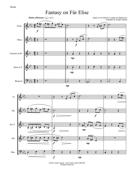 Fantasy On Fr Elise Woodwind Quintet Page 2