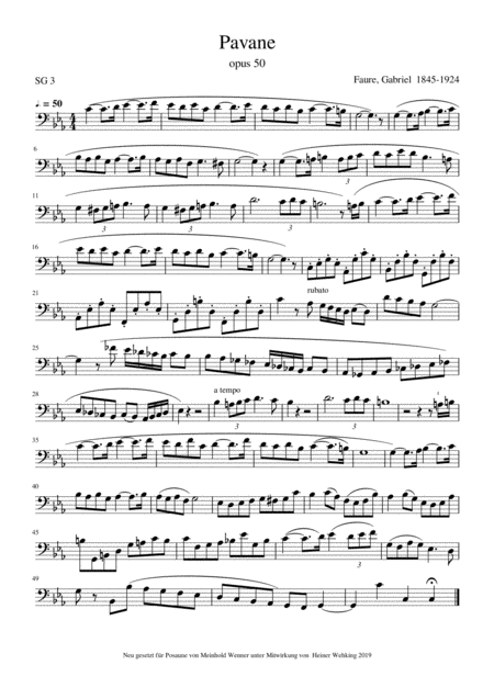 Faure 2 Pieces For Trombone Posaune Faure Gabriel Sicilienne Opus 78 Faure Gabriel Pavane Opus 50 Page 2