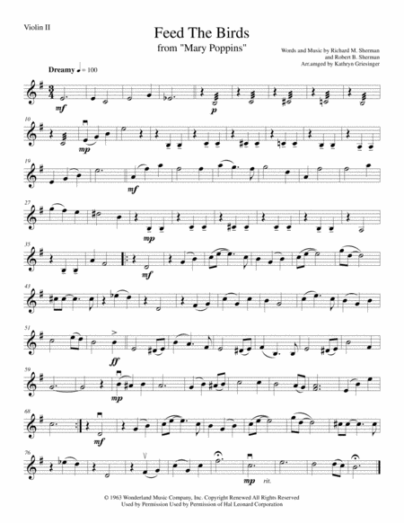 Feed The Birds Mary Poppins String Quartet Page 2