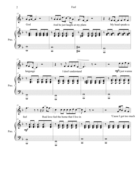 Feel Piano Vocal Page 2