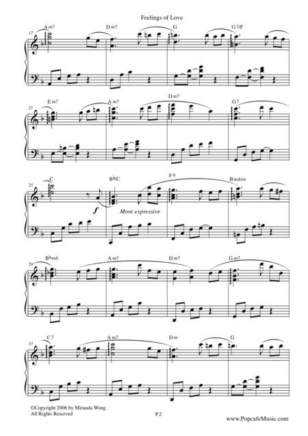 Feelings Of Love Wedding Piano Music By Miranda Wong Page 2