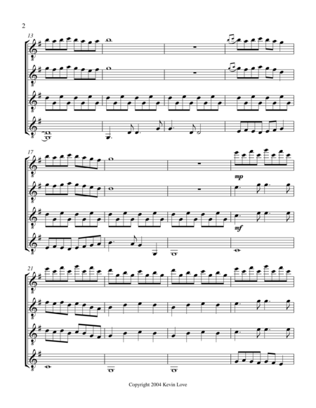 Feet In The Water Guitar Quartet Score And Parts Page 2