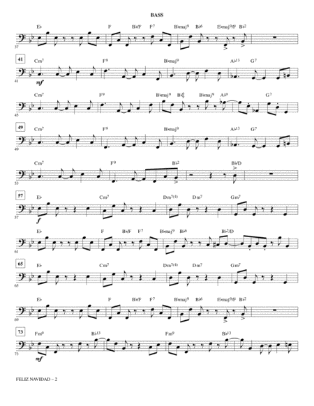 Feliz Navidad Arr Paul Langford Bass Page 2