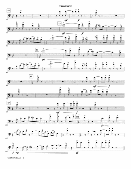 Feliz Navidad Arr Paul Langford Trombone Page 2