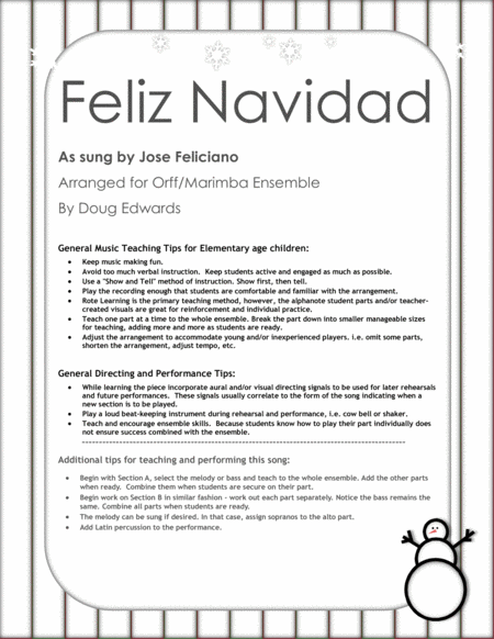 Feliz Navidad As Sung By Jose Feliciano Page 2