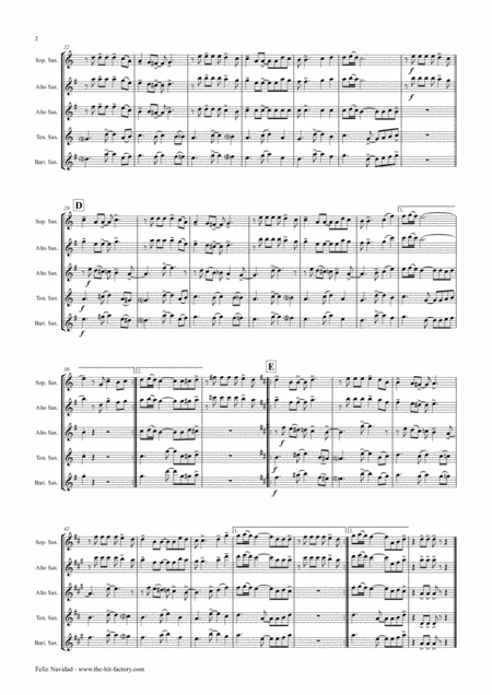 Feliz Navidad Christmas Classic Saxophone Trio Page 2