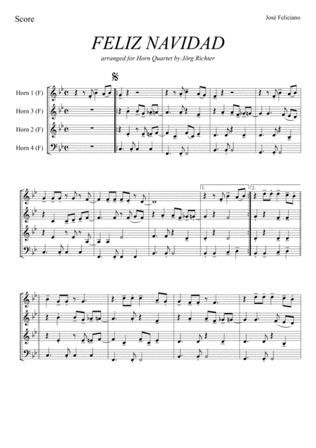 Feliz Navidad For Horn Quartet Page 2