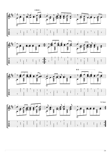 Feliz Navidad Solo Guitar Tablature Page 2