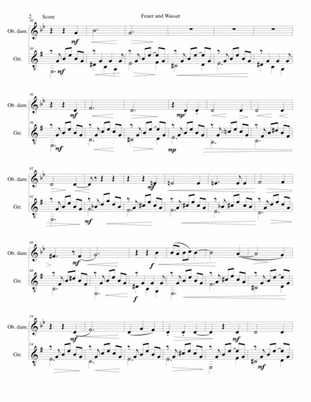 Feuer Und Wasser Fire And Water For Oboe D Amore And Guitar Page 2