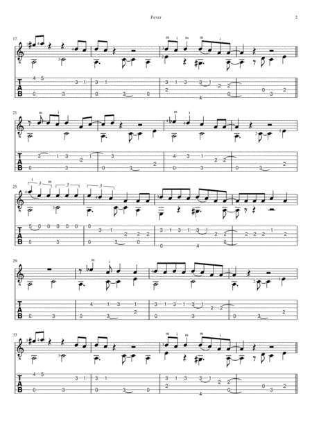 Fever Standard Notation And Tab Page 2