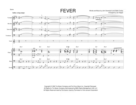 Fever Vocal Solo Four Horns And Rhythm Section Page 2