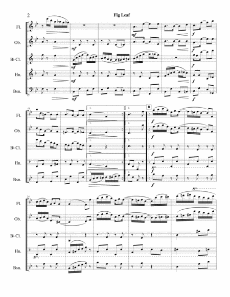 Fig Leaf Rag Scott Joplin Woodwind Quintet Page 2