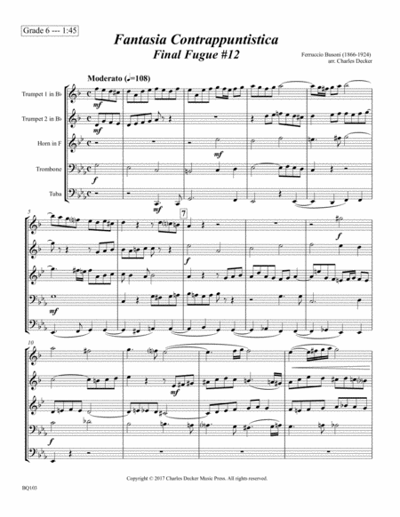 Final Fugue 12 From Fantasia Contrappuntistica For Brass Quintet Page 2