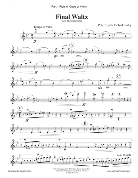 Final Waltz From The Nutcracker For Wind Quartet Mixed Quartet Double Reed Quartet Or Clarinet Quartet Page 2