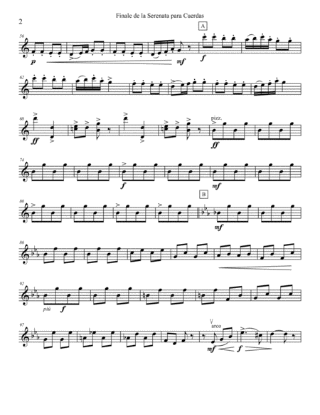 Finale Tema Russo From Tschaikowskys String Serenade Op 48 Parts Only Page 2