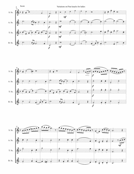 Fine Knacks For Ladies With Variations For Saxophone Quartet Page 2