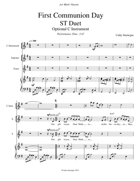 First Communion Day St Duet Chords Piano Acc Optional C Instrument Page 2