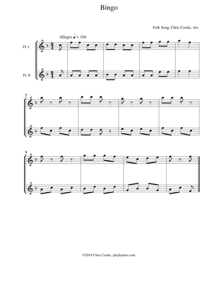 First Flute Folk Songs With Optional Duets Page 2