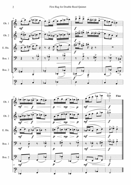 First Rag For Double Reed Quintet Page 2