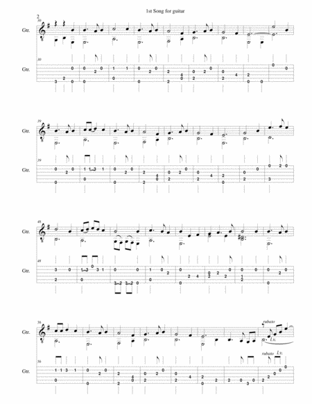 First Song For Guitar Including Tablature Version Page 2