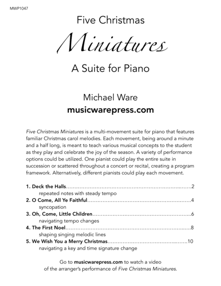 Five Christmas Miniatures A Suite For Piano Page 2