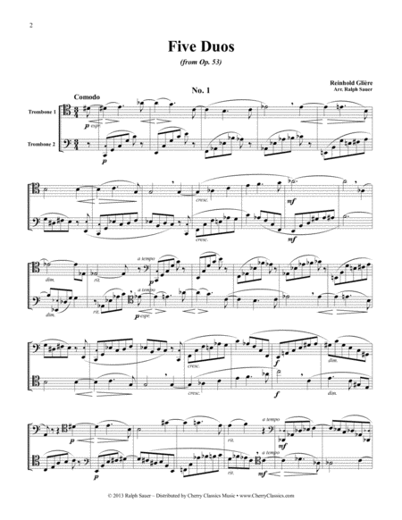 Five Duos From Op 53 For Two Trombones Page 2