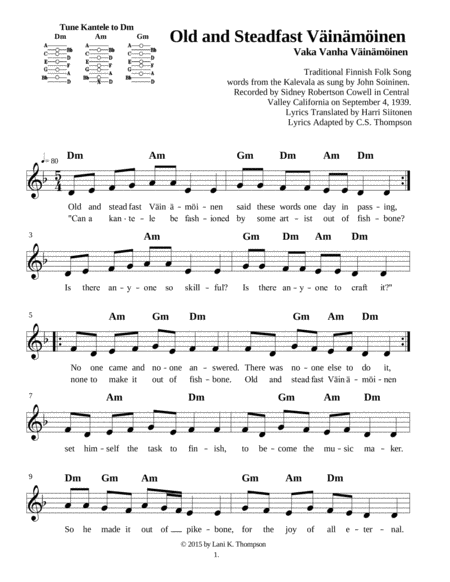 Five Finnish Story Songs With Sing Able English And Finnish Lyrics Page 2