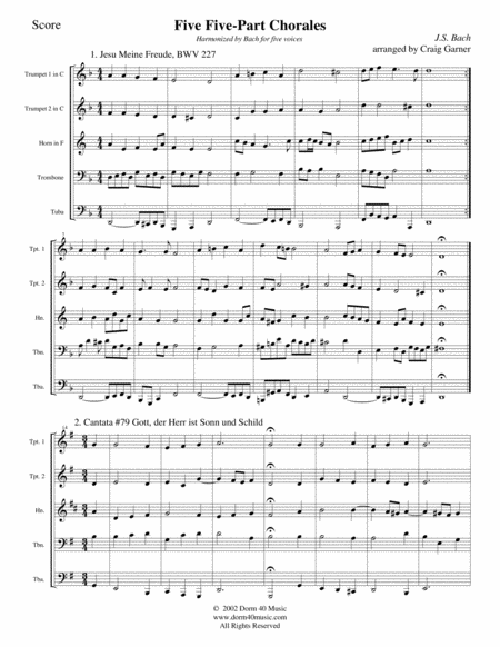 Five Five Part Chorales Page 2