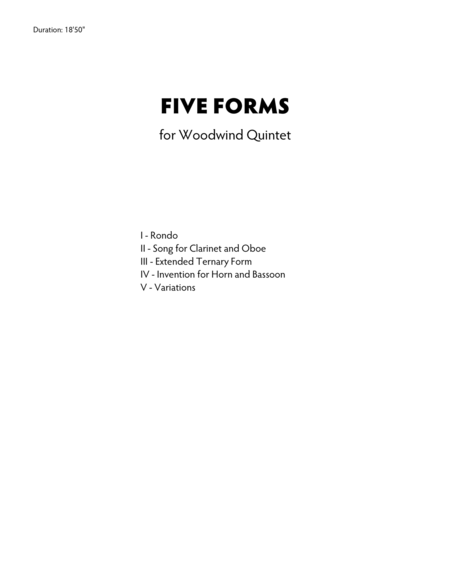 Five Forms For Woodwind Quintet Page 2