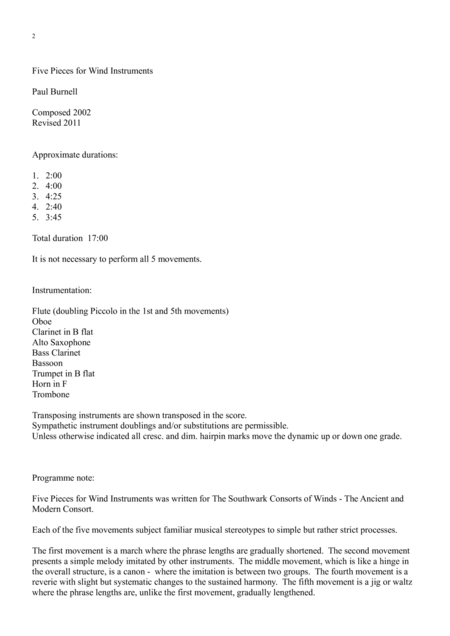 Five Pieces For Wind Instruments Page 2