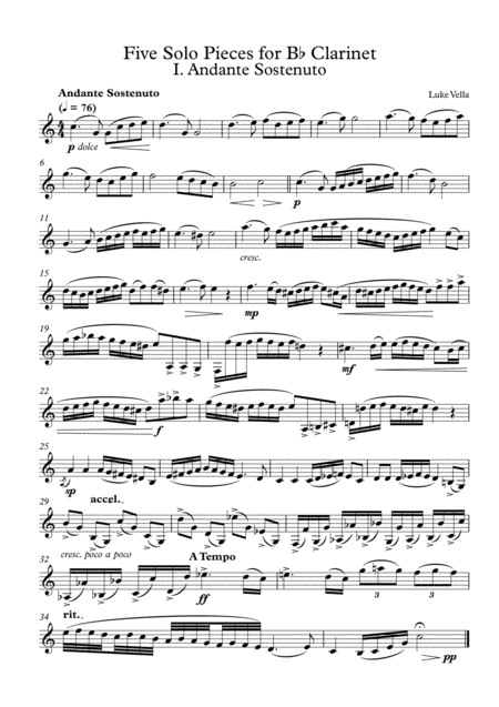 Five Solo Pieces For Bb Clarinet Page 2