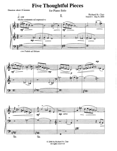 Five Thoughtful Pieces For Solo Piano 2000 Page 2