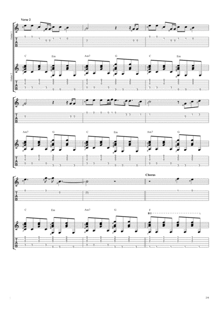 Fix You Duet Guitar Tablature Page 2